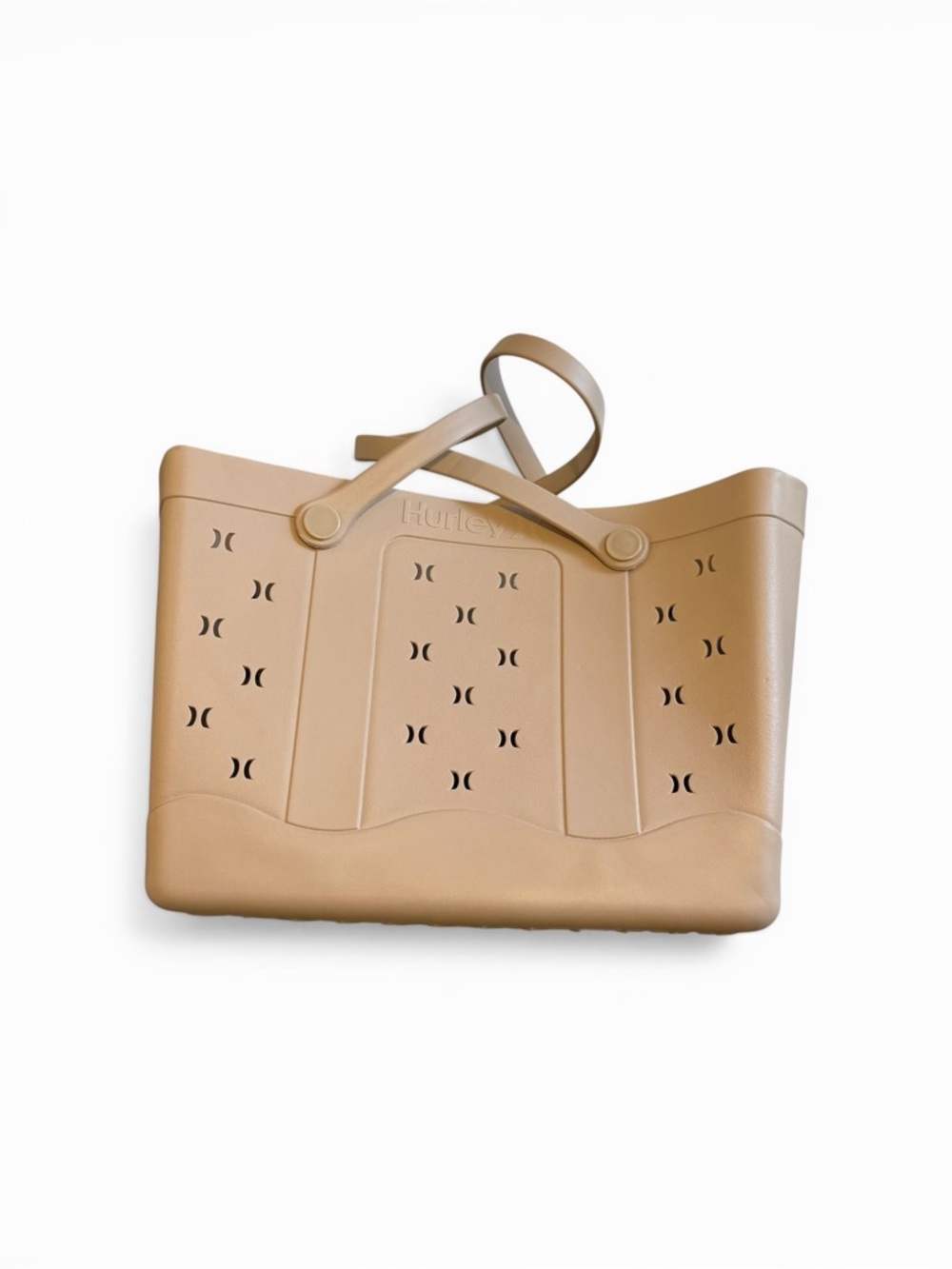 Hurley Nude/Taupe BEACH Tote with Perforated Logo Detail BEIGE LIGHT
